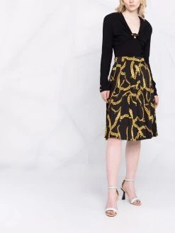 Versace jupe La Greca à imprimé graphique