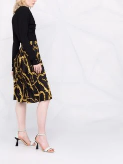 Versace jupe La Greca à imprimé graphique