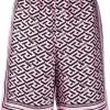 Versace short en soie à imprimé Greca