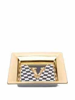 Versace plateau en céramique à logo imprimé