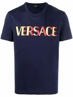 Versace t-shirt à logo brodé