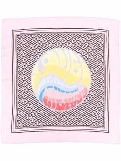 Versace foulard en soie à imprimé Greca