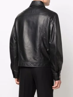 Versace Prix Avantageux Veste en cuir à boutonnière vestes en cuir homme 10 Versace veste en cuir à boutonnière