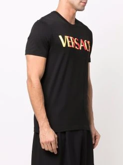 Versace t-shirt à logo brodé