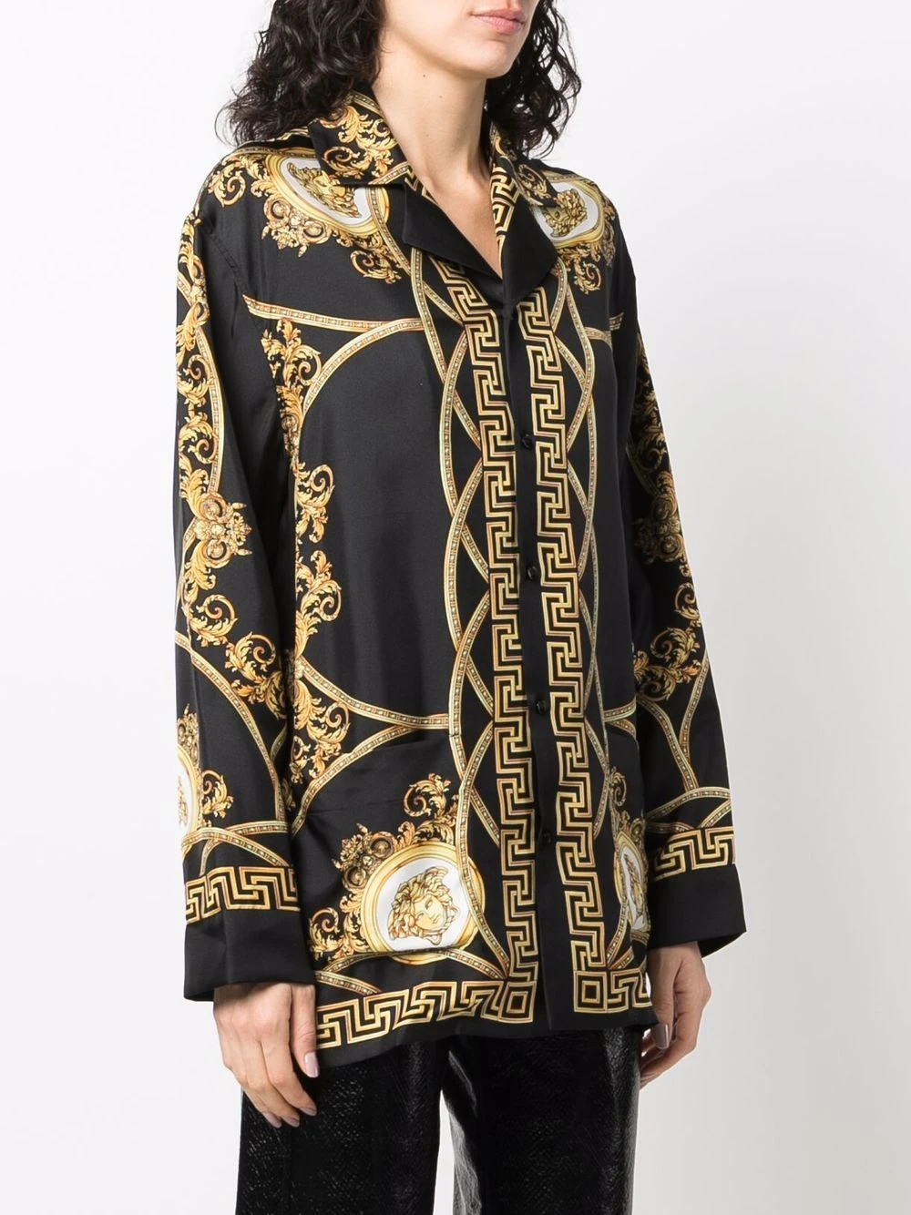Versace Promos Chemise en soie à imprimé Medusa Renaissance chemises femme 5 Versace chemise en soie à imprimé Medusa Renaissance