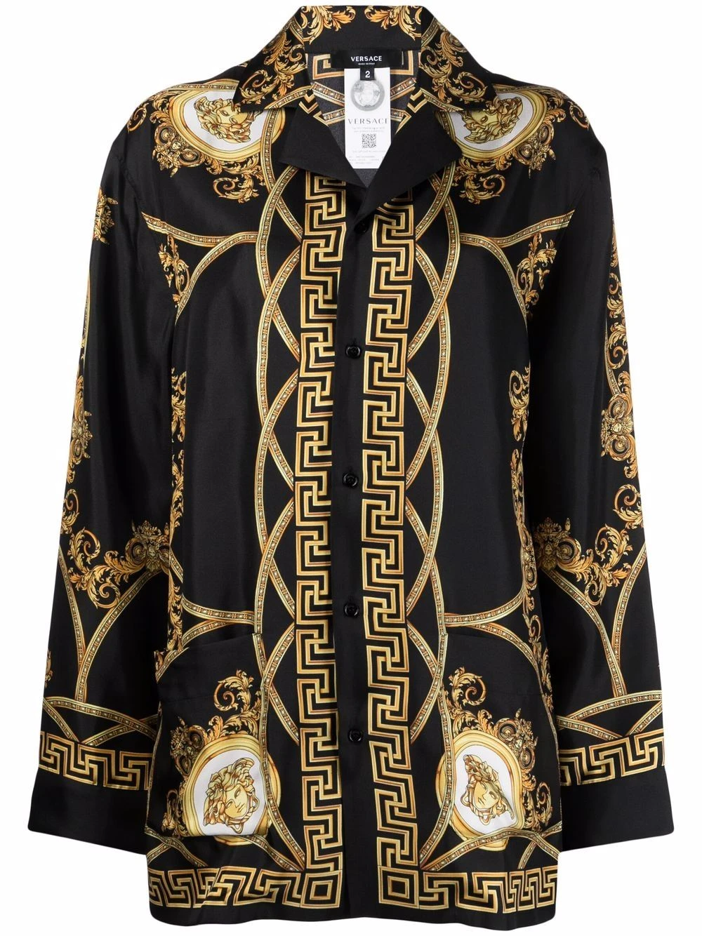 Versace Promos Chemise en soie à imprimé Medusa Renaissance chemises femme 3 Versace chemise en soie à imprimé Medusa Renaissance